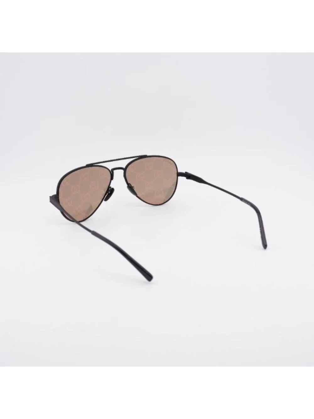 Gucci GG1874S 005 Sunglasses Black Aviator Frame, Orange Mirror with GG Pattern